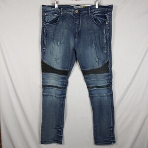 Demolition Statement Jeans Men's Size 40 x 31 Distressed Zipper Pockets